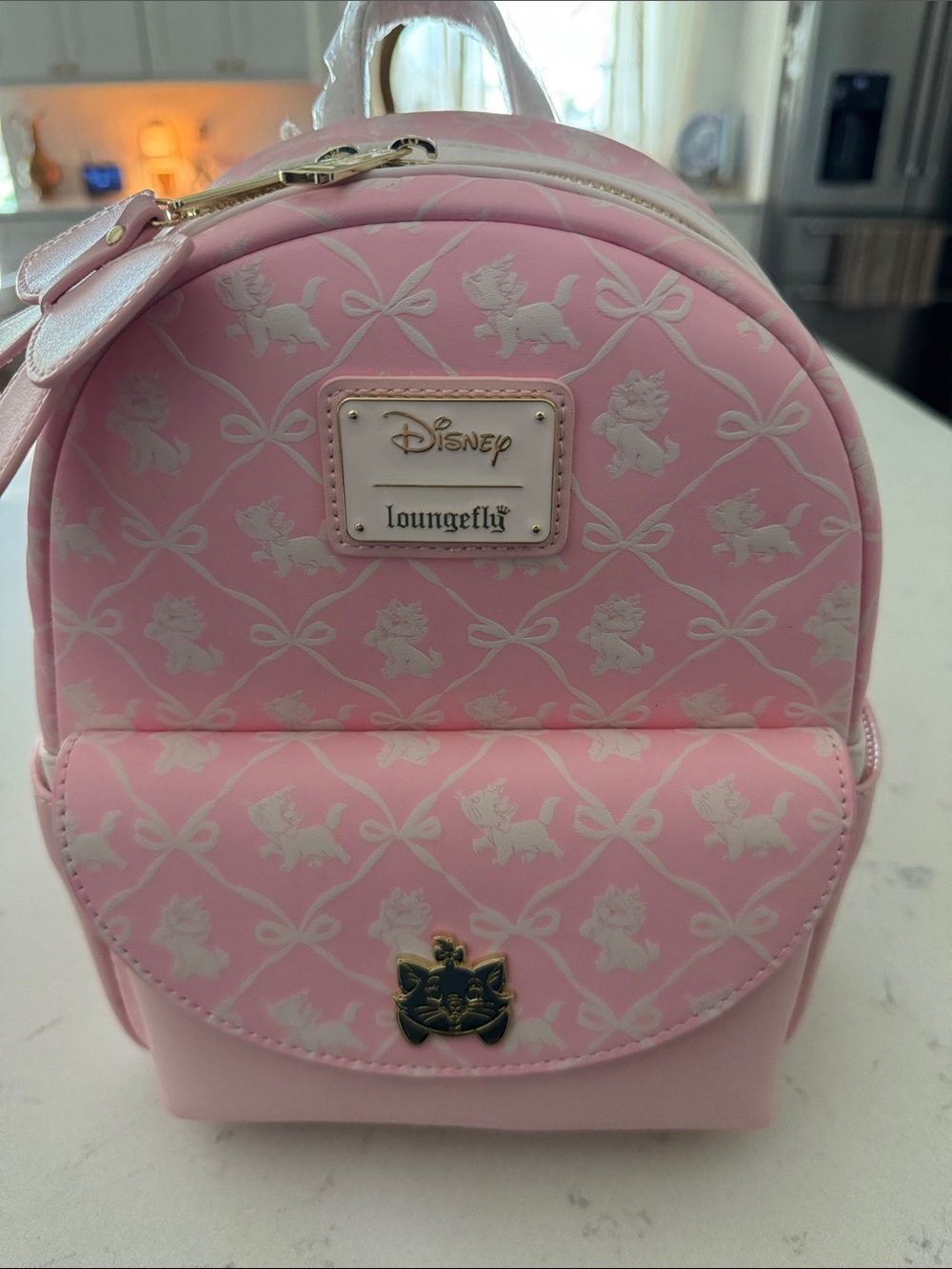 Loungefly Pink Disney Marie Mini Backpack with Gold Accents Aristocats BoxLunch